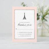 Paris Elegance Blush Roze Zilver en Zwart RSVP (Staand voorkant)