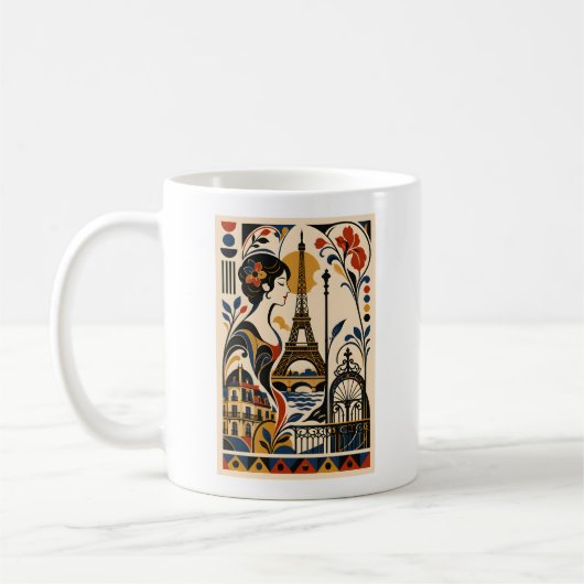 Paris Elegance – Geometric Art Mug (Gauche)