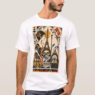 Paris Elegance – Geometric Art T-Shirt