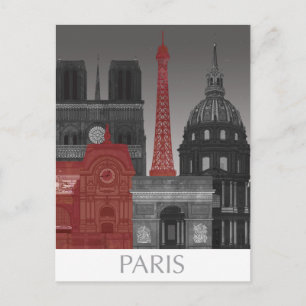 Paris Elevings by Night - Red Briefkaart