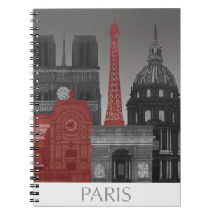 Paris Elevings by Night - Red Notitieboek