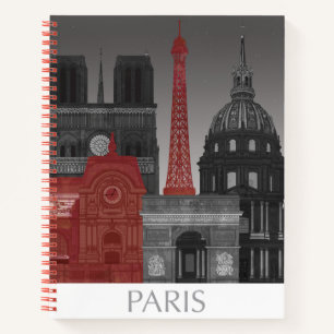 Paris Elevings by Night - Red Notitieboek
