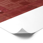 Paris Elevings by Night - Red Poster (Hoek)