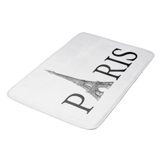 Paris en Eiffeltoren in Black and White Bath Mat (Gekanteld)