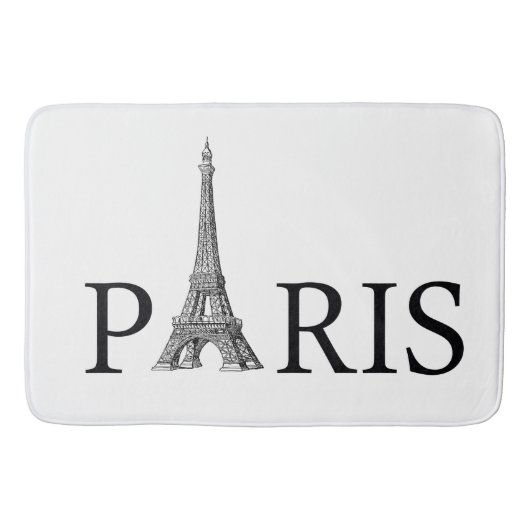 Paris en Eiffeltoren in Black and White Bath Mat (Voorkant)