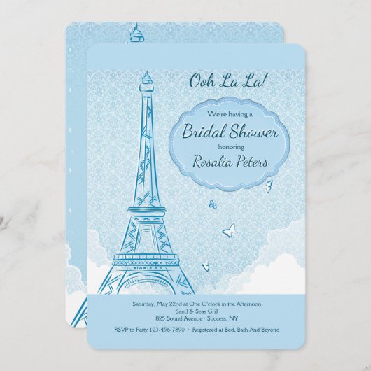 Paris en invitation bleue (Devant / Derrière)