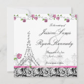 Paris Enregistrer la carte Mariage date noir blanc (Devant)