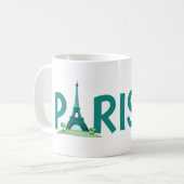 Paris et sa belle tour Eiffel Café Mug (Devant gauche)