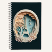 Paris Faux Papercut Style Carnet spiral (Recto)
