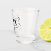 Paris Flag Heart, Frankrijk Shot Glas (Rechts)