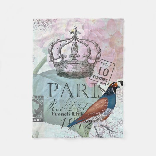 Paris floral fleece deken (Voorkant)
