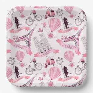 Paris Floral Papieren Bordje