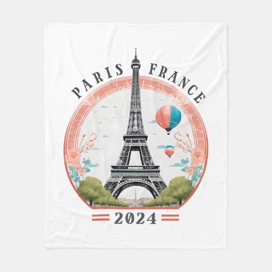 Paris France 2024 Couvertures en polaire, Tour Eif (Devant)