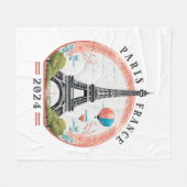 Paris France 2024 Couvertures en polaire, Tour Eif (Devant (Horizontal))