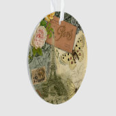 Paris France Art Antique Collage Eiffel Français (devant)