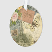 Paris France Art Antique Collage Eiffel Français (devant)