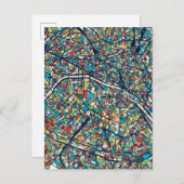 Paris France | Carte colorée (Devant / Derrière)