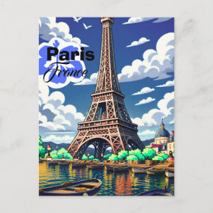 Paris France Carte Postale de Voyage, Paris Skylin