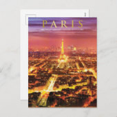 Paris France - Carte postale Tour Eiffel (Devant / Derrière)