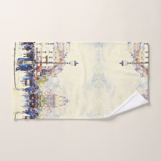 Paris France City Impressionisme Bath Towel Set Bad Handdoek (Handdoek)