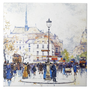 Paris France City Street Scene Art Mode Tile Tegeltje