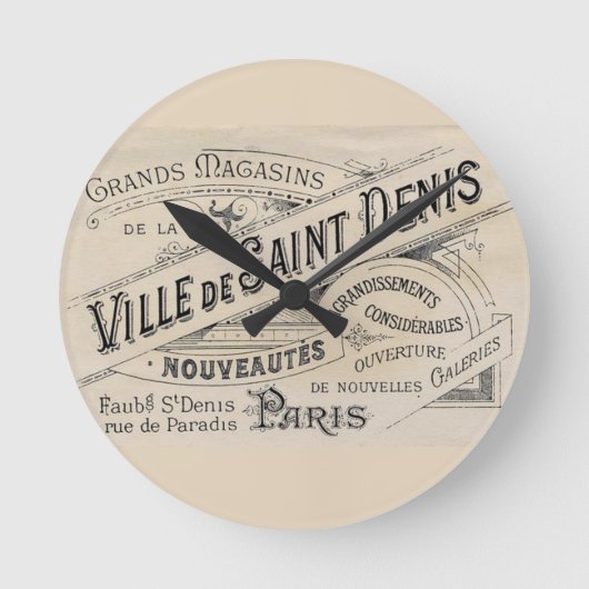 Paris, France Clock Ronde Klok (Voorkant)