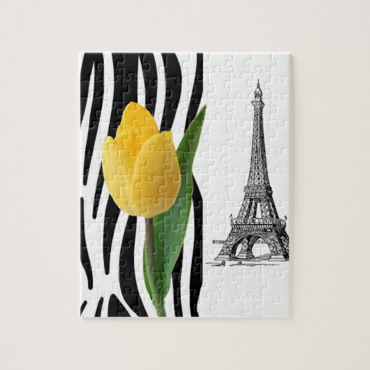 Paris France Decorative Jigzaag Puzzle Legpuzzel (Verticaal)