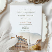 Paris France Destination Wedding Waterverf Kaart