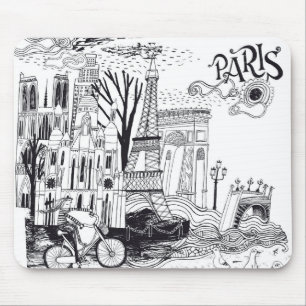 Paris France Doodle Muismat