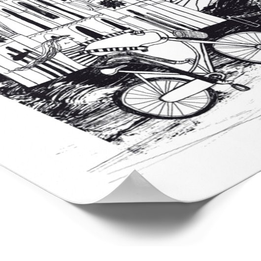 Paris France Doodle Poster (Hoek)