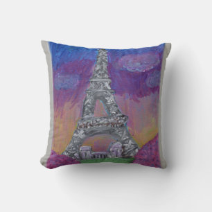 Paris France Eiffel Tower Folk Art Design Kussen