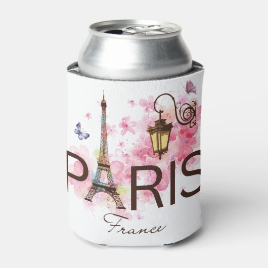 Paris France Eiffel Tower & Lamp Blikjeskoeler (Blikje Voorkant)