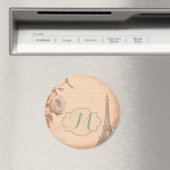 Paris France Eiffel Tower Monogram Initiaal Magnet Magneet (Insitu (Vaatwasser))