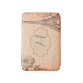 Paris France Eiffel Tower Shabby Chic Bath Mat (Voorkant Verticaal)