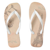 Paris France Eiffel Tower Shabby Flip Flop Sandale (Voetbed)