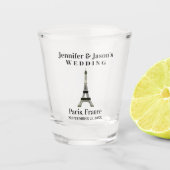 Paris France Eiffel Tower Wedding Favor Shot Glas (Voorkant)