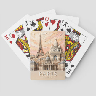  Paris France Europe Modern Pastel Textured Travel Pokerkaarten