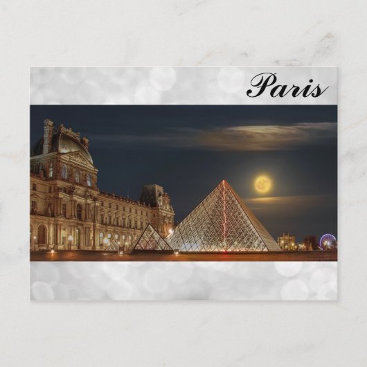 Paris France Louvre Museum Pyramide Foto Briefkaart (Voorkant)