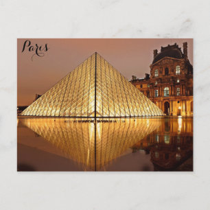 Paris France Louvre Museum Pyramide Foto Briefkaart