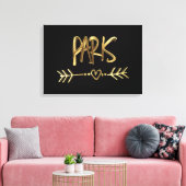 Paris France Love Black en Gold look Typografie Canvas Afdruk (Insitu (Woonkamer))