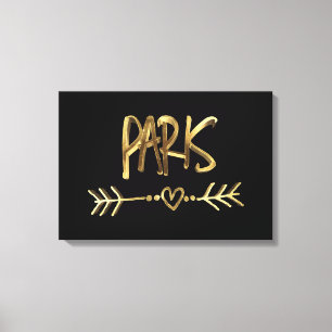 Paris France Love Black en Gold look Typografie Canvas Afdruk