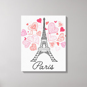 Paris, France Love Canvas Afdruk
