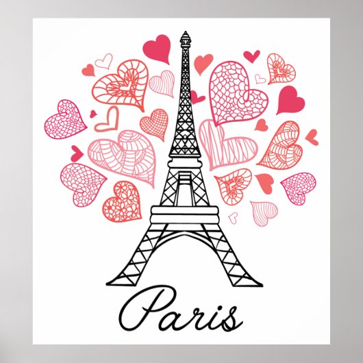 Paris, France Love Poster (Voorkant)