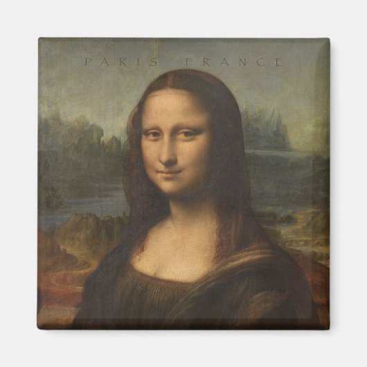 Paris France Mona Lisa Travel Souvenir Magnet (Devant)