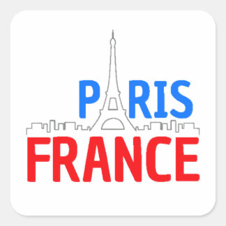 Paris France, Parisian, Hallo Vierkante Sticker