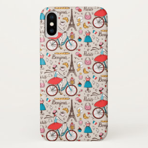 Paris France Pattern iPhone X Hoesje