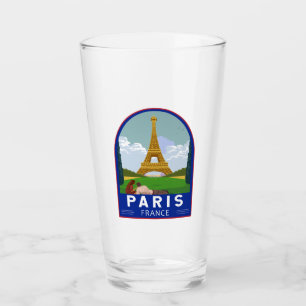 Paris France Retro Travel Art  Glas