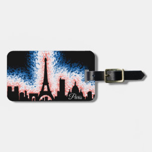 Paris France Silhouette Bagagelabel