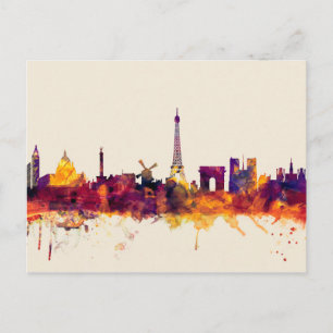 Paris France Skyline Briefkaart
