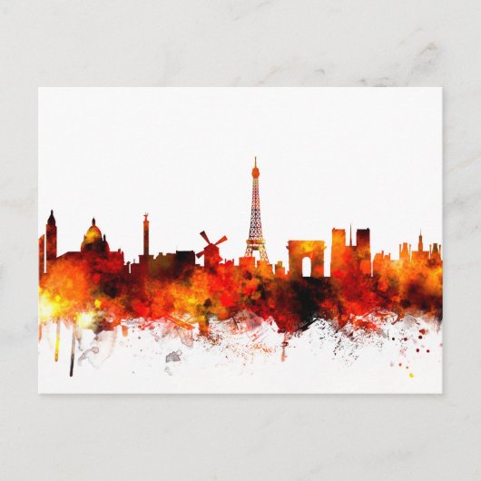Paris France Skyline Briefkaart (Voorkant)